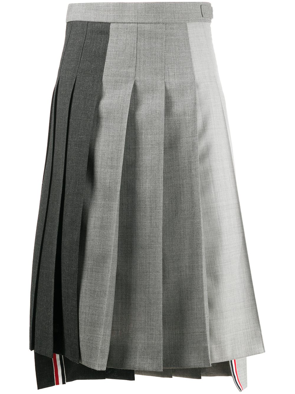 Thom Browne Fun-Mix pleated wool skirt - Grey von Thom Browne