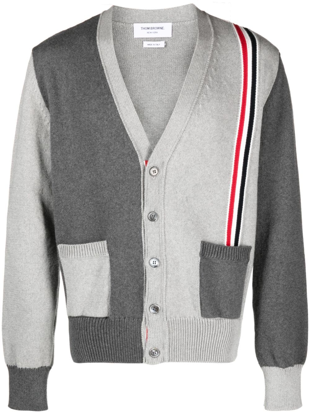 Thom Browne Funmix V-neck cotton cardigan - Grey von Thom Browne