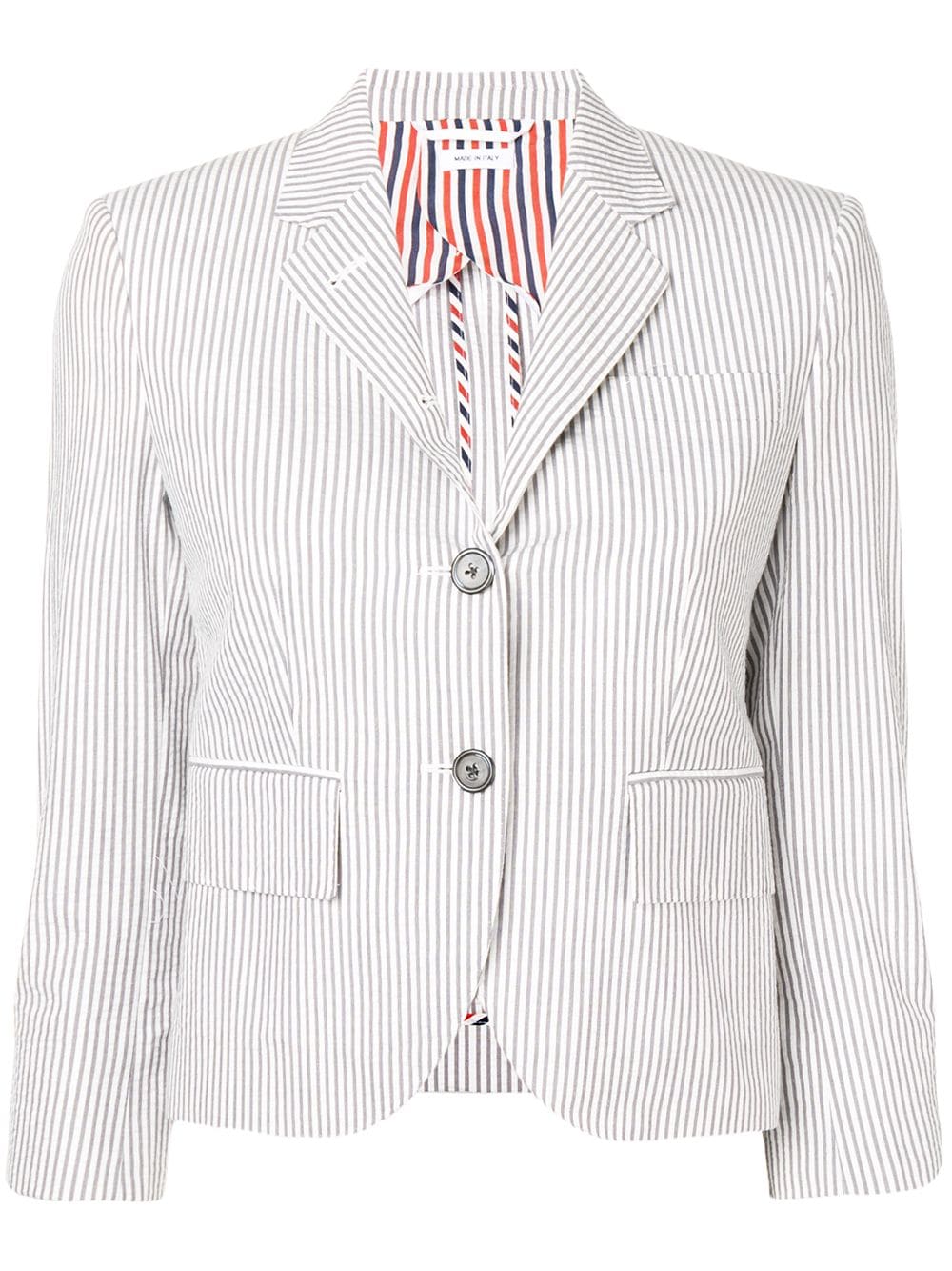 Thom Browne vertical-stripe single-breasted blazer - Grey von Thom Browne