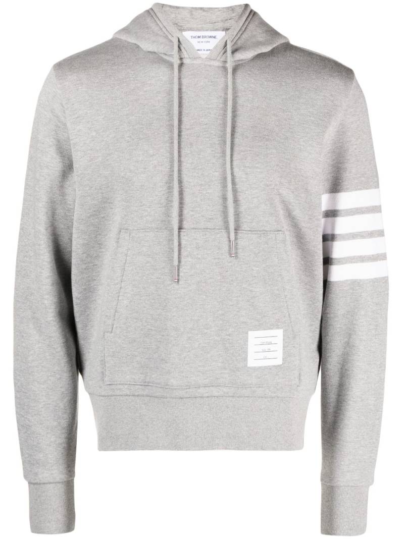 Thom Browne Hector-embroidered loopback hoodie - Grey von Thom Browne