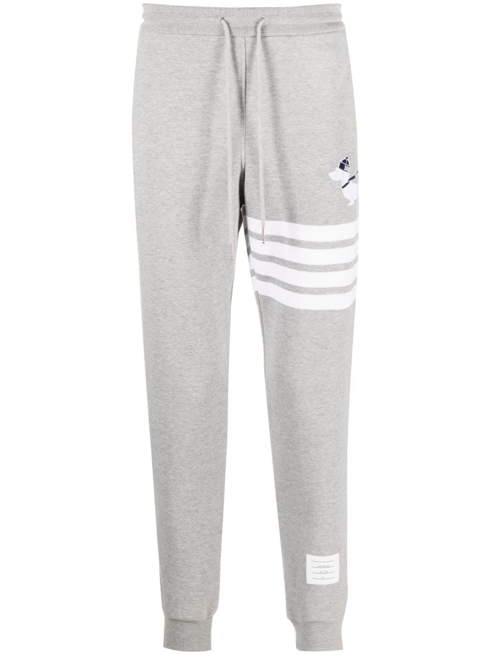 Thom Browne Hector-embroidered track pants - Grey von Thom Browne