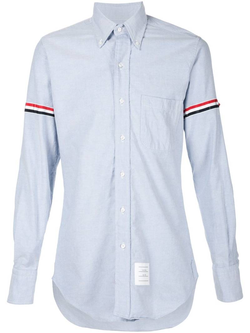 Thom Browne Grosgrain-armband cotton shirt - Blue von Thom Browne