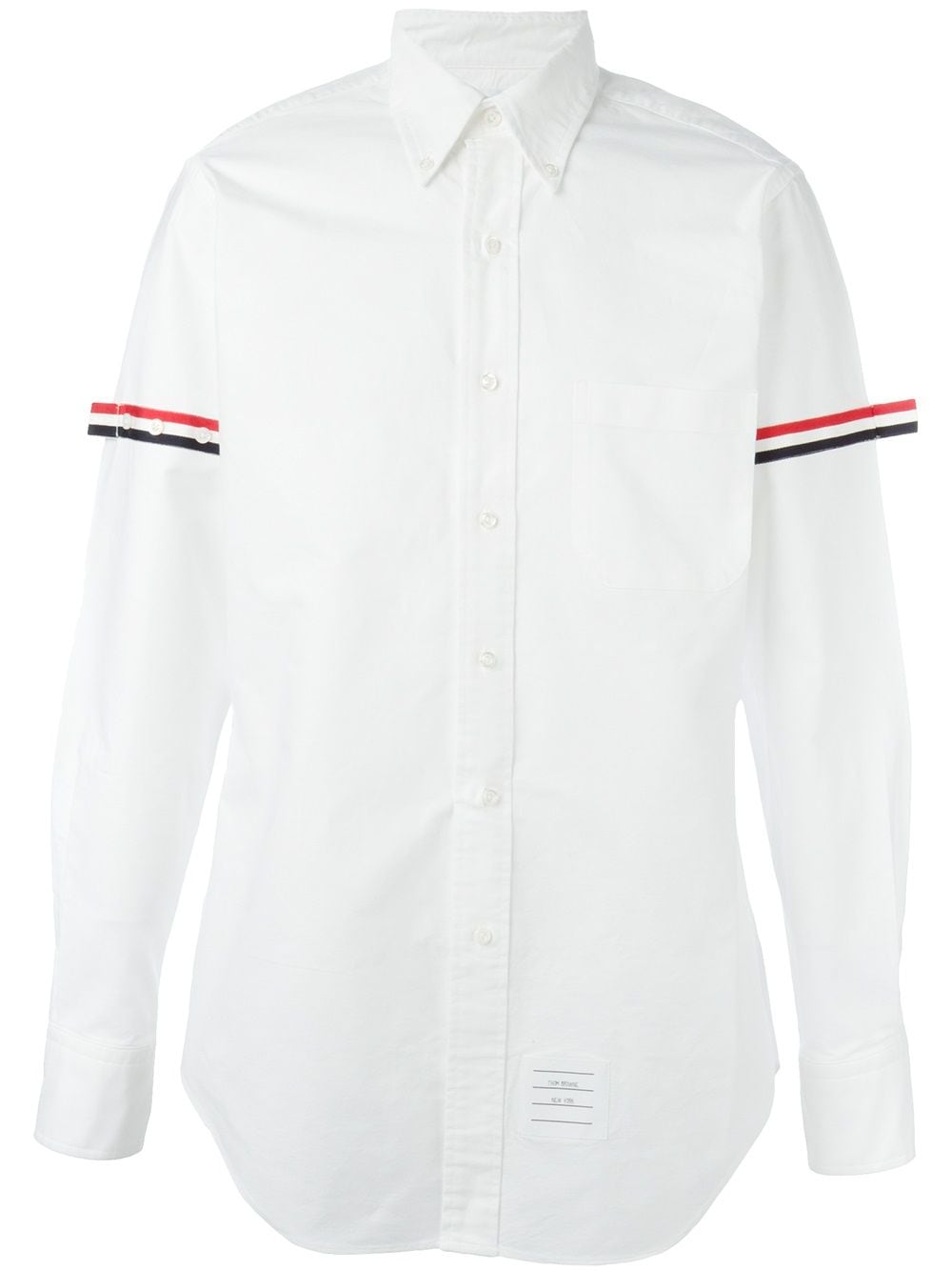 Thom Browne grosgrain-armband cotton shirt - White von Thom Browne