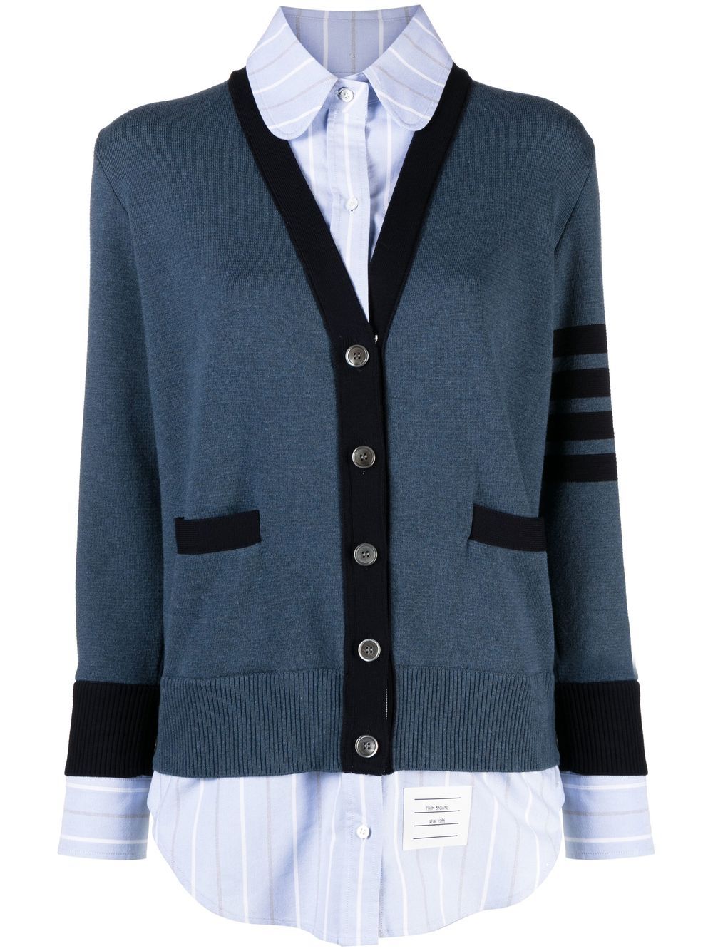 Thom Browne Milano stitch V-neck cardigan - Blue von Thom Browne