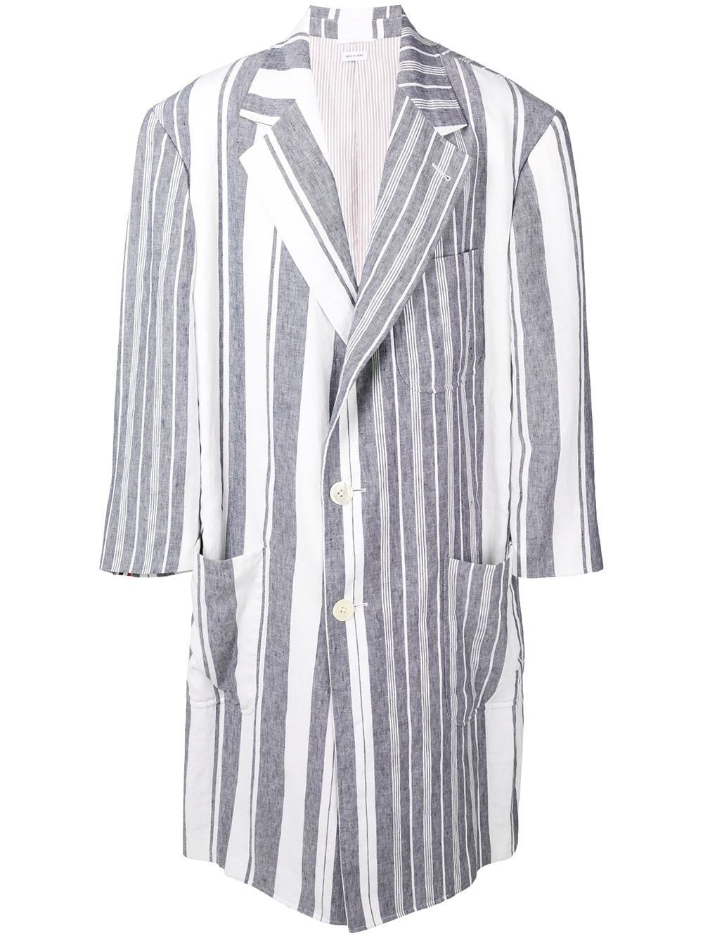 Thom Browne Oversized Blanket Linen Sack Overcoat - Grey von Thom Browne