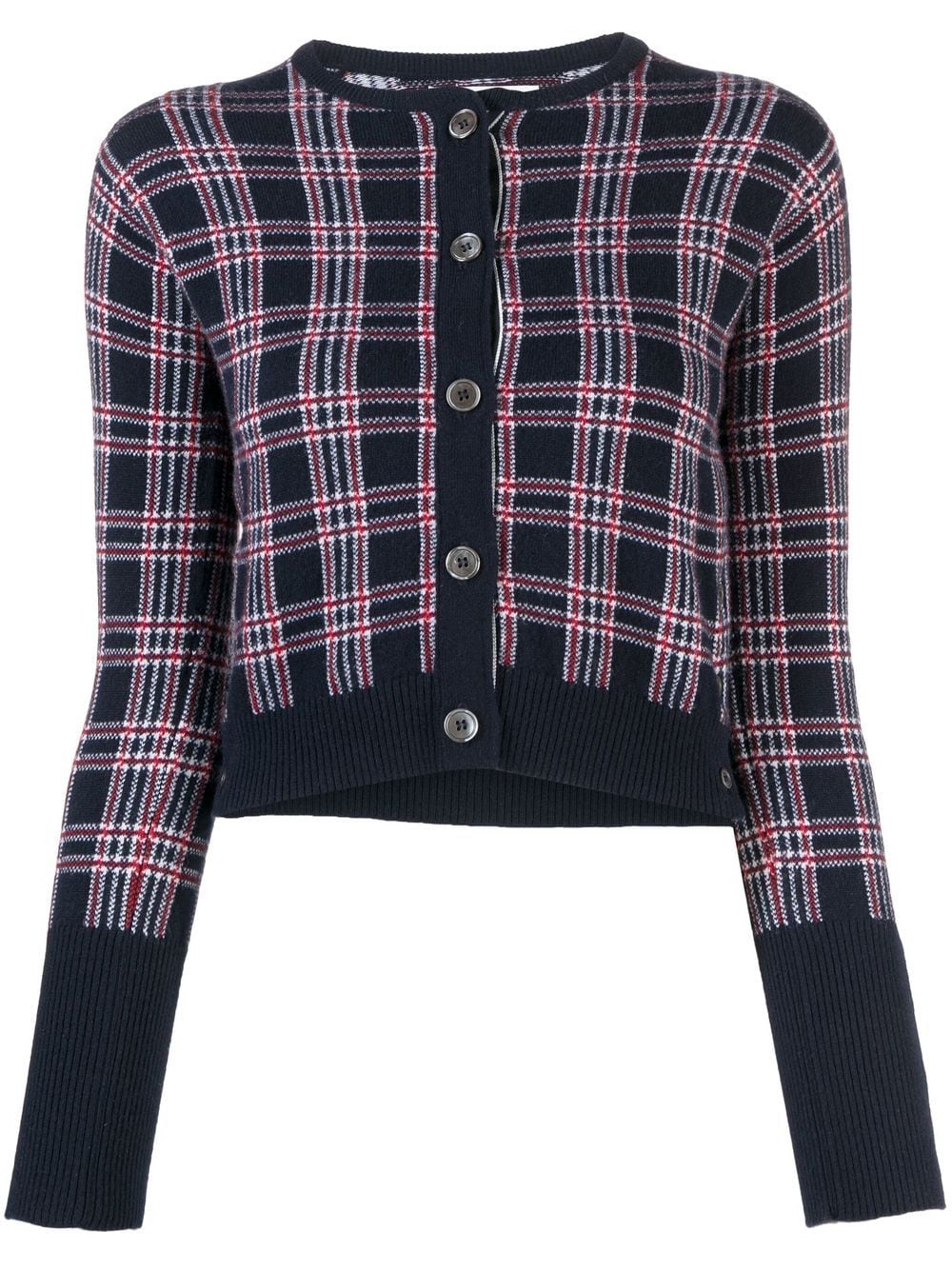 Thom Browne Pow cashmere cropped crew neck cardigan - Blue von Thom Browne