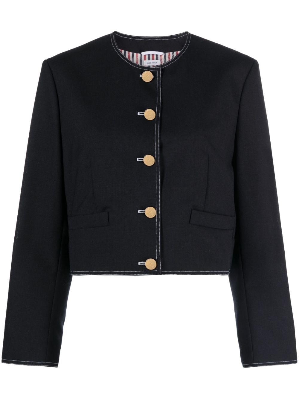 Thom Browne RWB-detail wool cropped jacket - Blue von Thom Browne