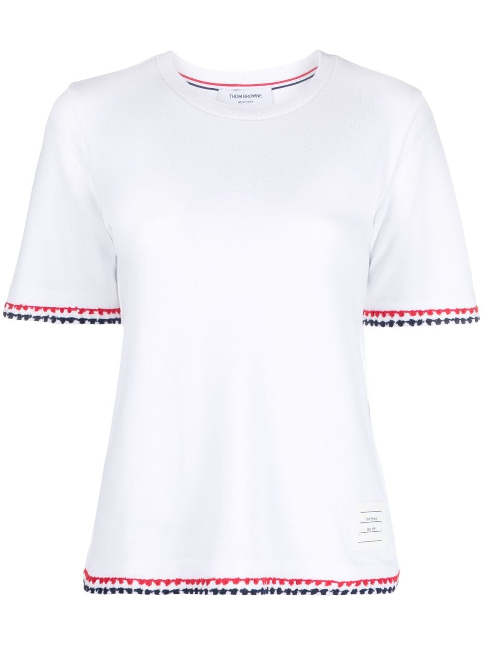 Thom Browne RWB-stripe cotton T-shirt - White von Thom Browne