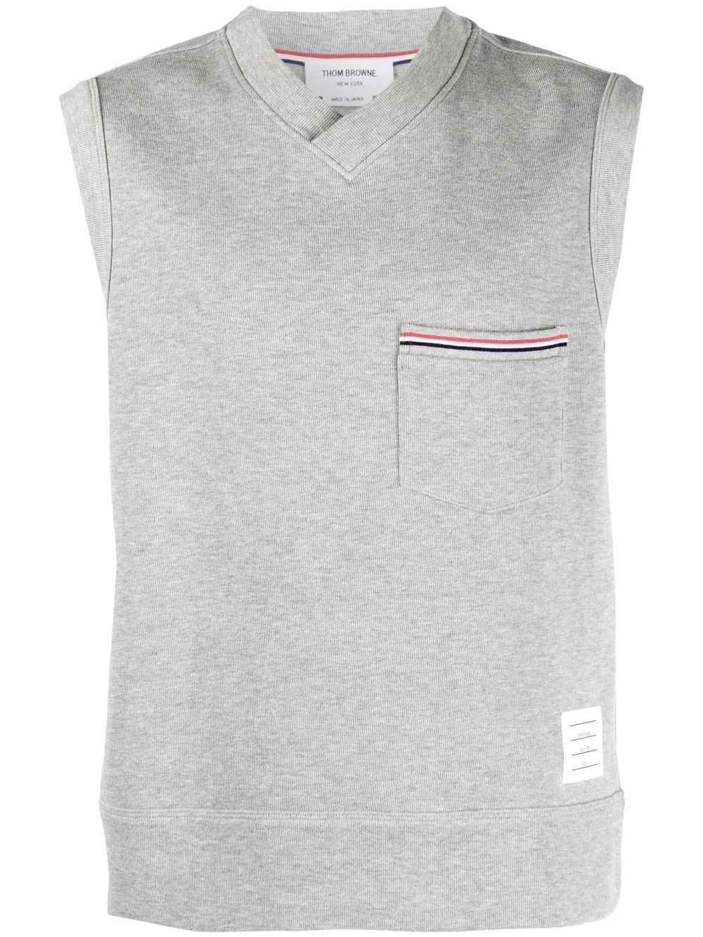 Thom Browne RWB-stripe cotton vest - Grey von Thom Browne