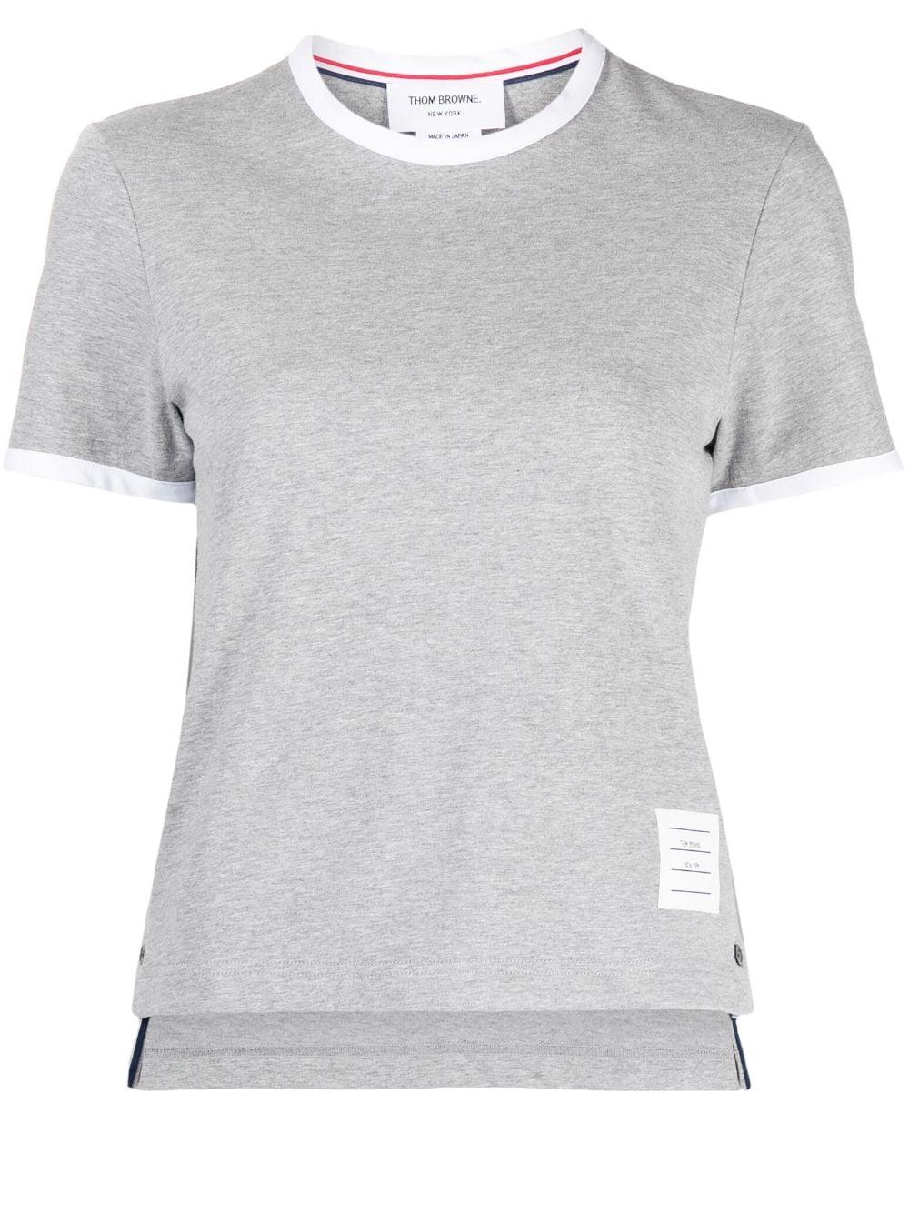 Thom Browne RWB-stripe logo-patch T-shirt - Grey von Thom Browne