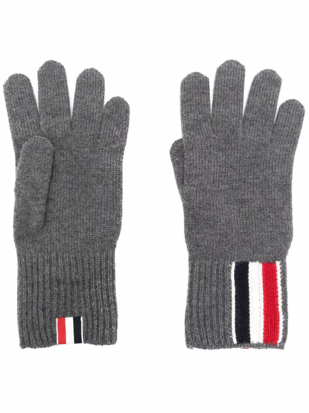 Thom Browne RWB stripe merino wool gloves - Grey von Thom Browne