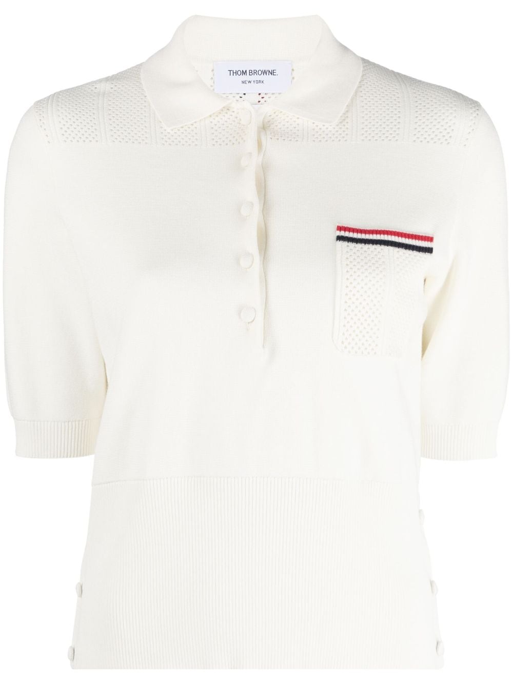 Thom Browne RWB-stripe polo shirt - White von Thom Browne