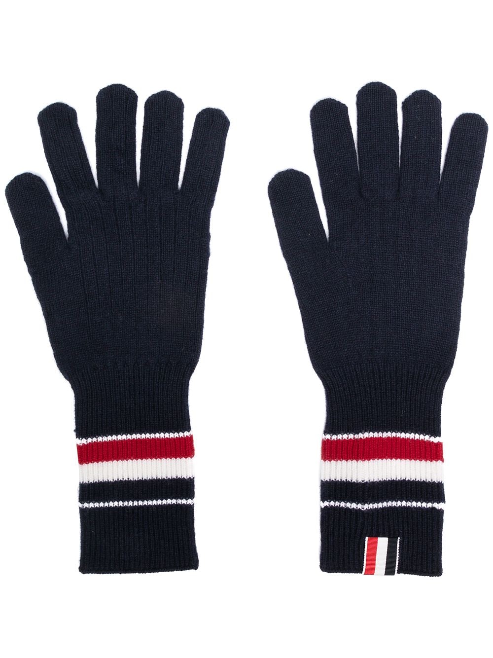 Thom Browne RWB stripe wool gloves - Blue von Thom Browne