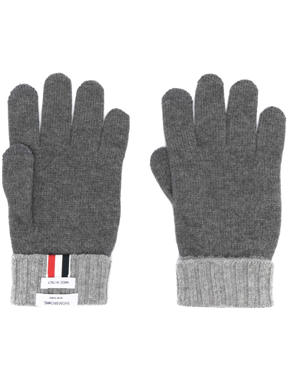 Thom Browne RWB-stripe wool gloves - Grey von Thom Browne