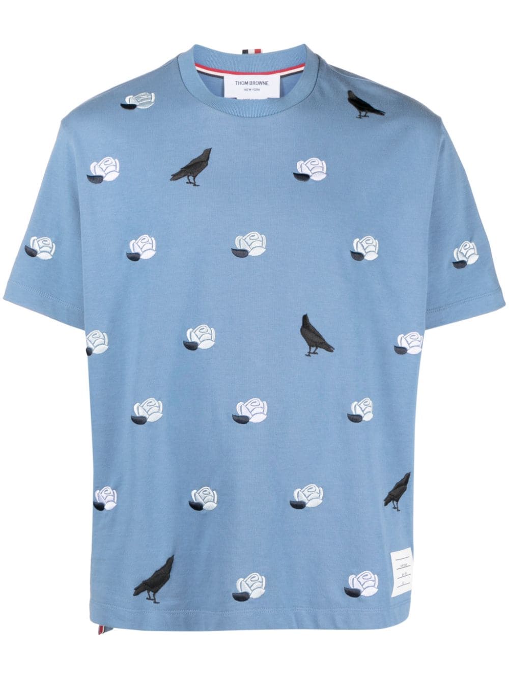 Thom Browne Rose & Raven cotton T-shirt - Blue von Thom Browne
