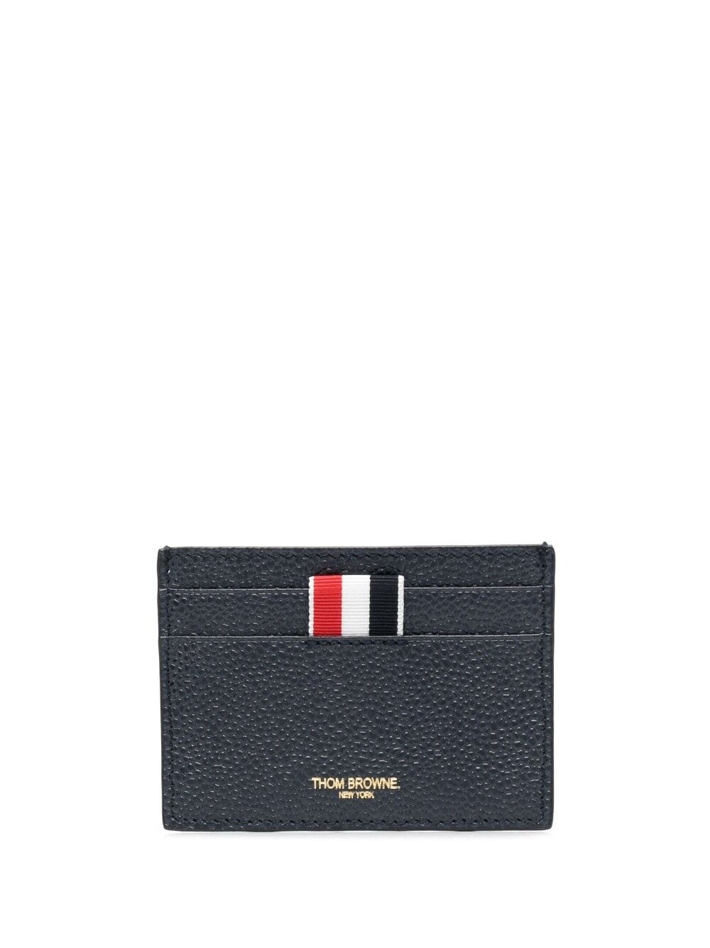 Thom Browne 4-Bar stripe leather cardholder - Black von Thom Browne