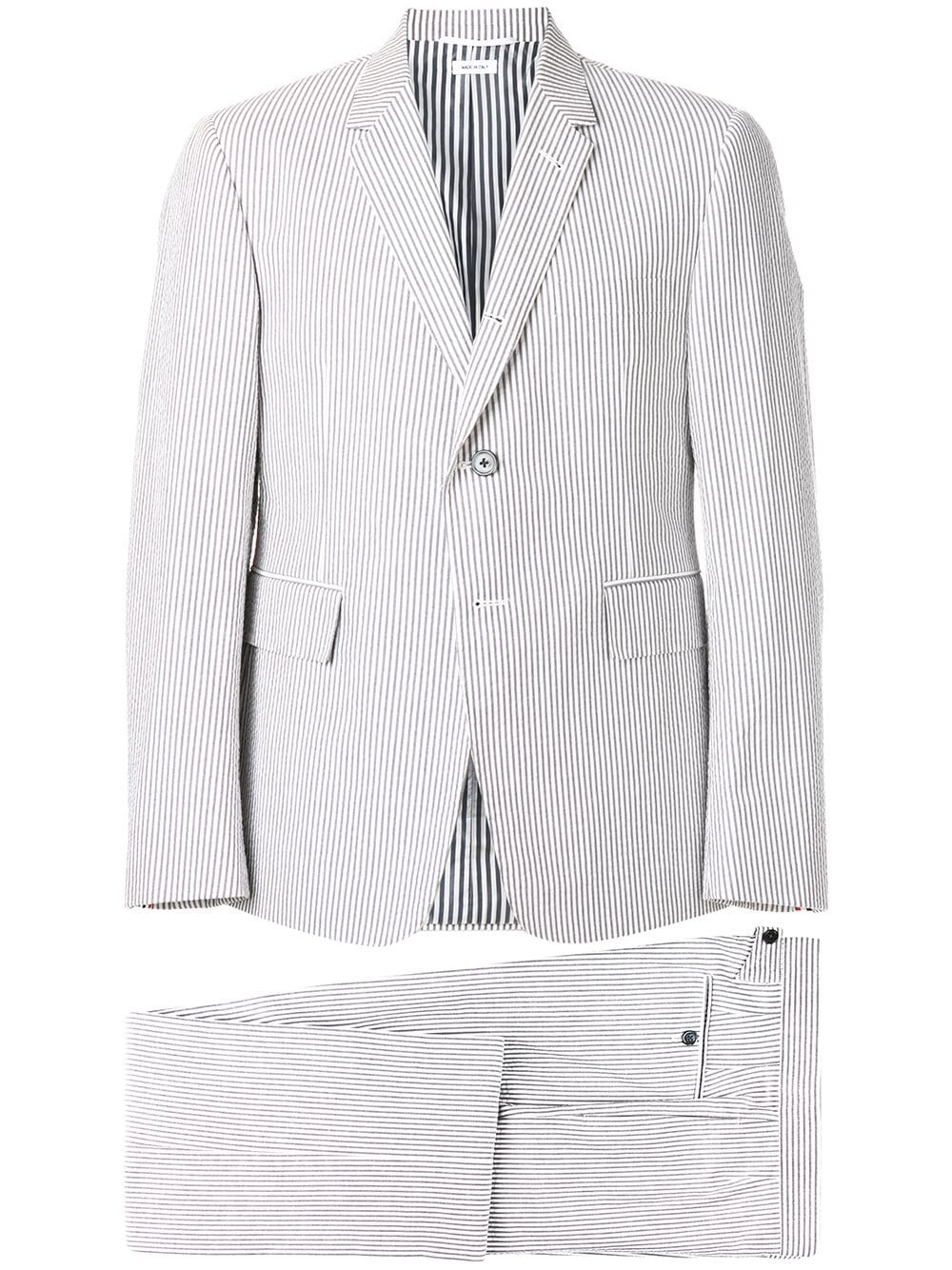 Thom Browne Seersucker Suit With Tie - Grey von Thom Browne