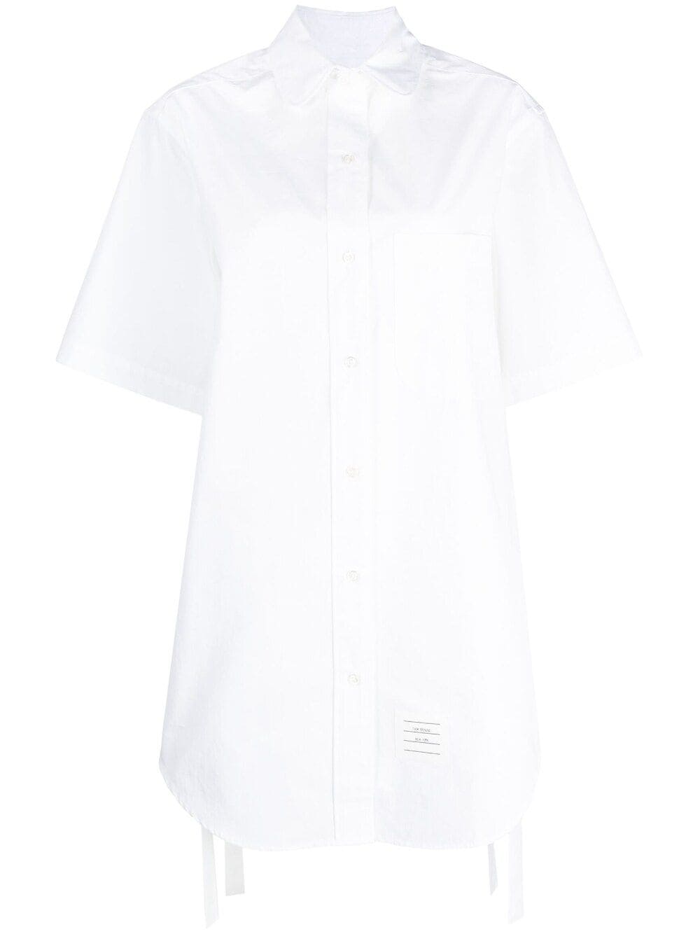 Thom Browne Heavy Poplin gathered shirt minidress - White von Thom Browne