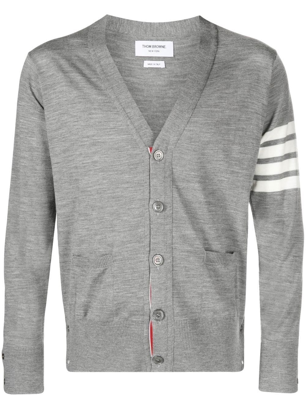 Thom Browne V-neck cardigan - Grey von Thom Browne