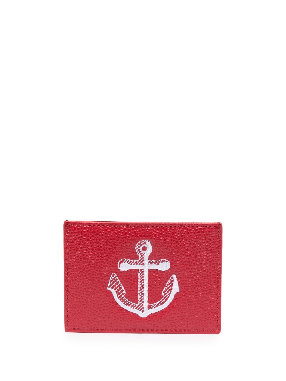 Thom Browne anchor-embroidered leather cardholder von Thom Browne