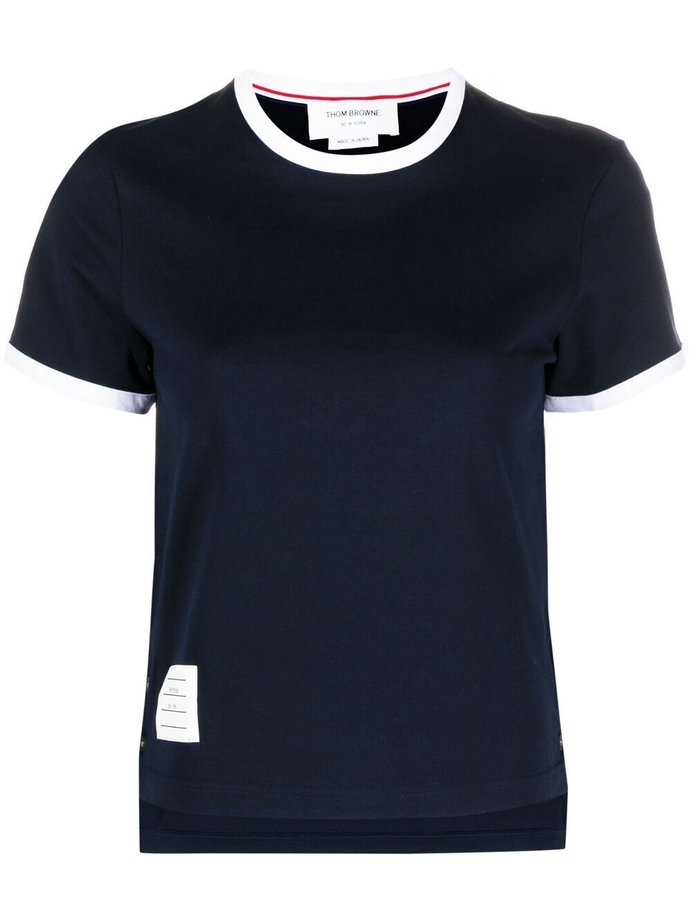 Thom Browne asymmetric hem short-sleeve T-shirt - Blue von Thom Browne