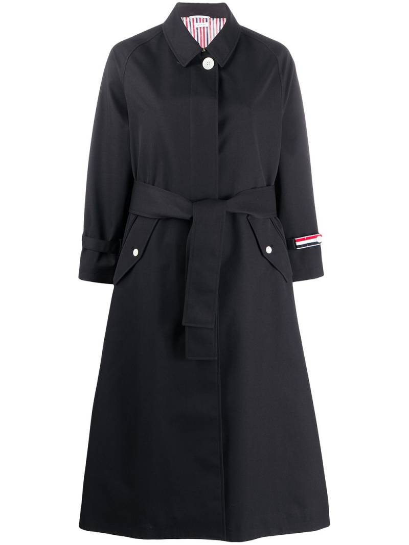 Thom Browne belted mid-length trench coat - Blue von Thom Browne