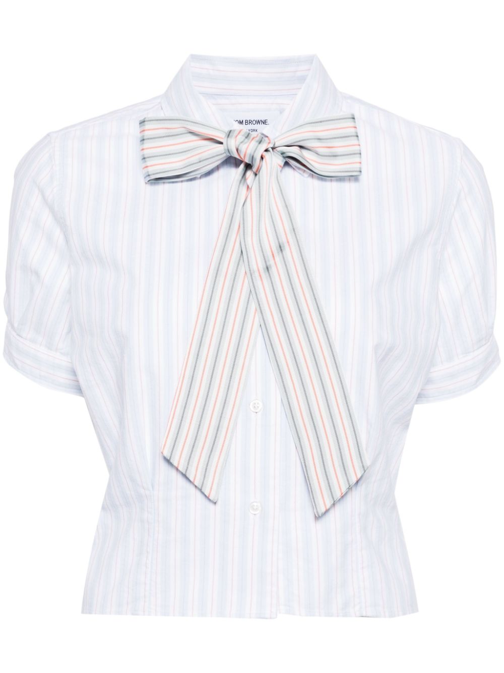Thom Browne bow-detail silk-blend shirt - Multicolour von Thom Browne