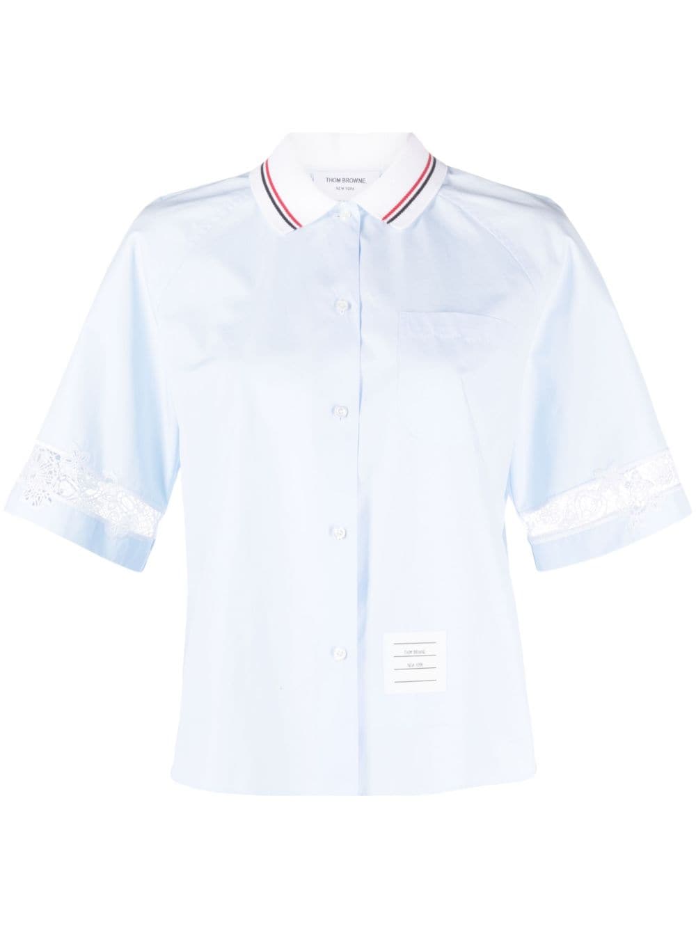 Thom Browne broderie anglaise cotton shirt - Blue von Thom Browne