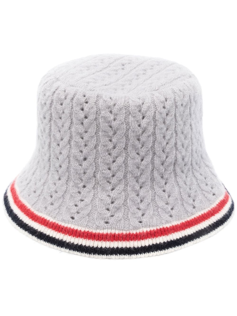Thom Browne cable-pointelle bucket hat - Grey von Thom Browne