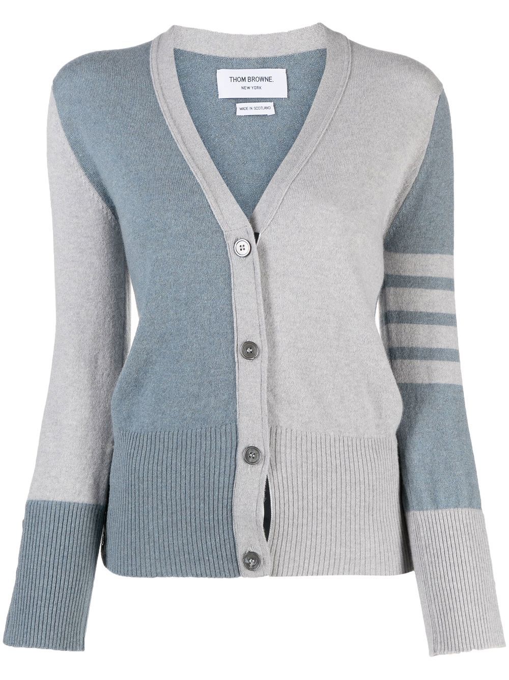 Thom Browne cashmere V-neck cardigan - Grey von Thom Browne