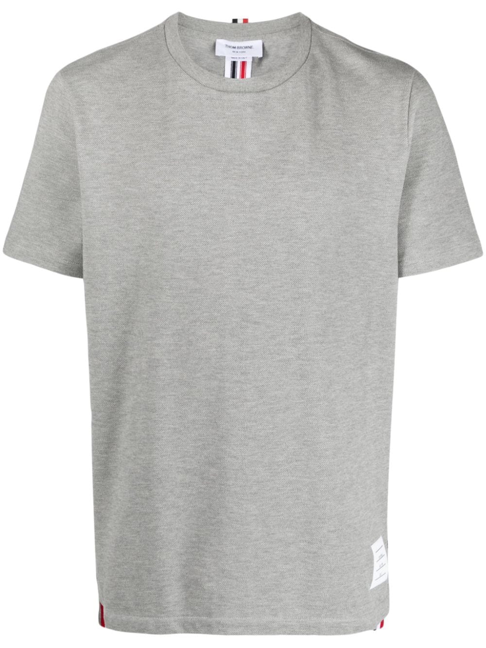 Thom Browne RWB-stripe piqué T-shirt - Grey von Thom Browne