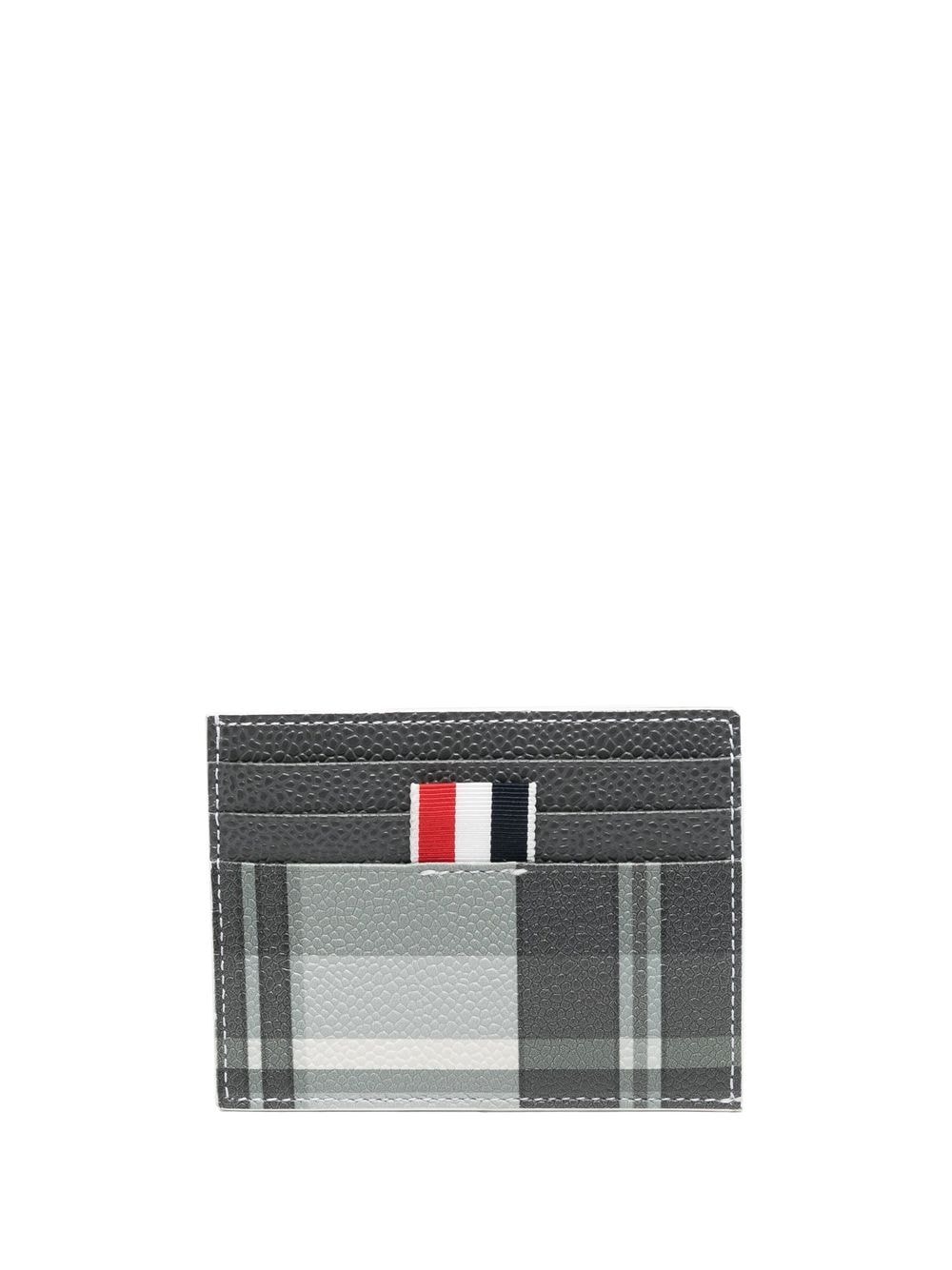 Thom Browne check-pattern cardholder wallet - Black von Thom Browne
