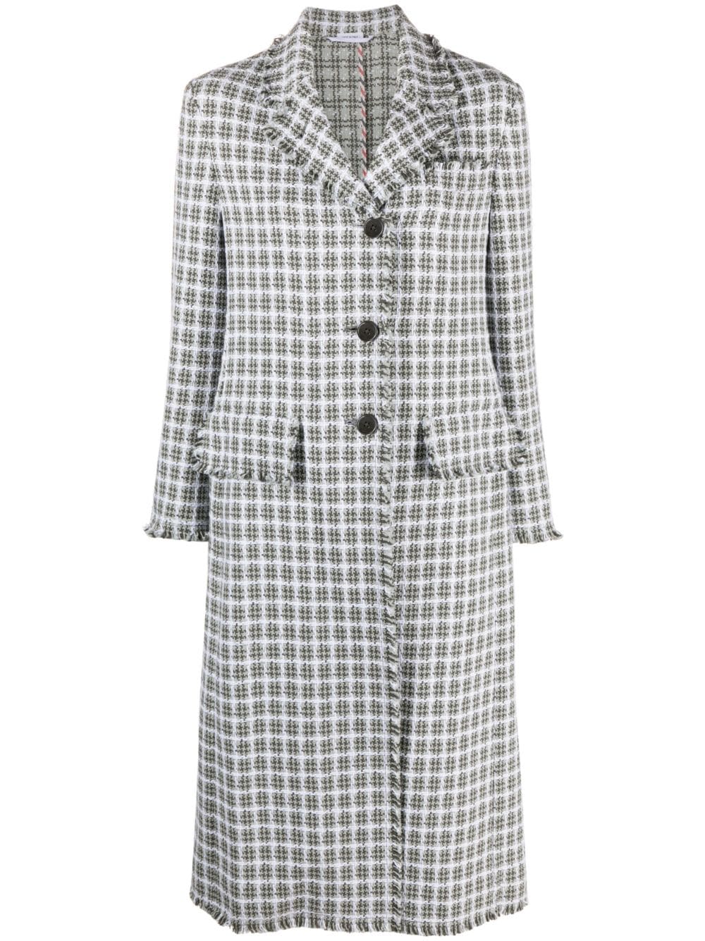 Thom Browne check-pattern tweed coat - Grey von Thom Browne