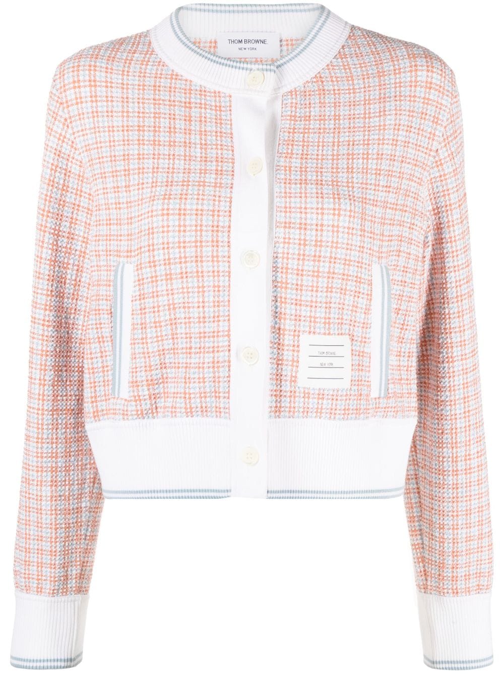 Thom Browne checked tweed cardigan - Orange von Thom Browne