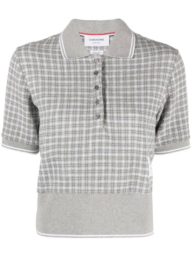 Thom Browne checked tweed polo shirt - Grey von Thom Browne