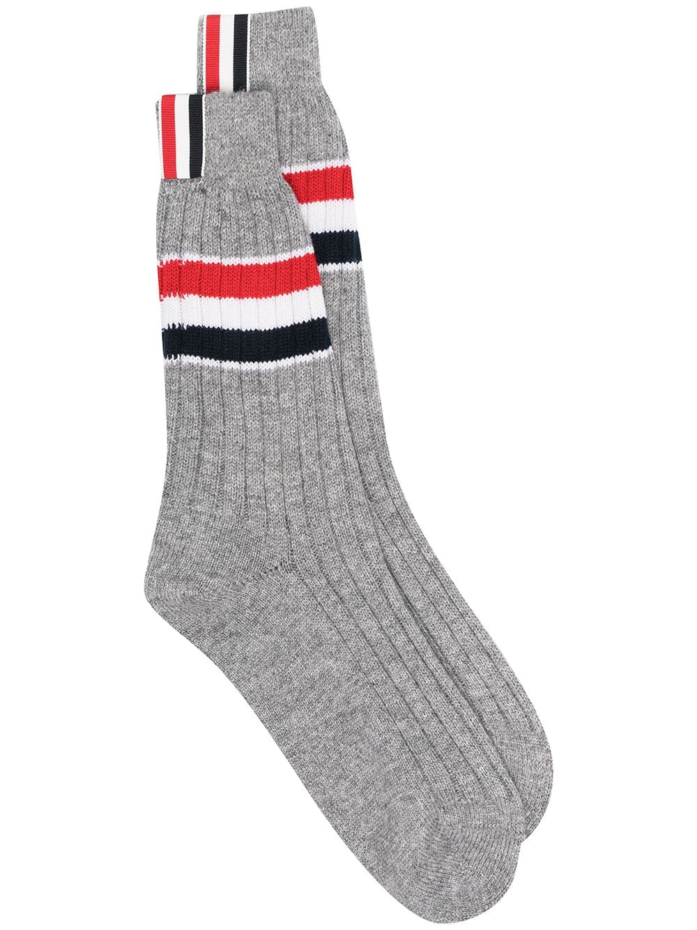 Thom Browne chunky rib stripe-print socks - Grey von Thom Browne