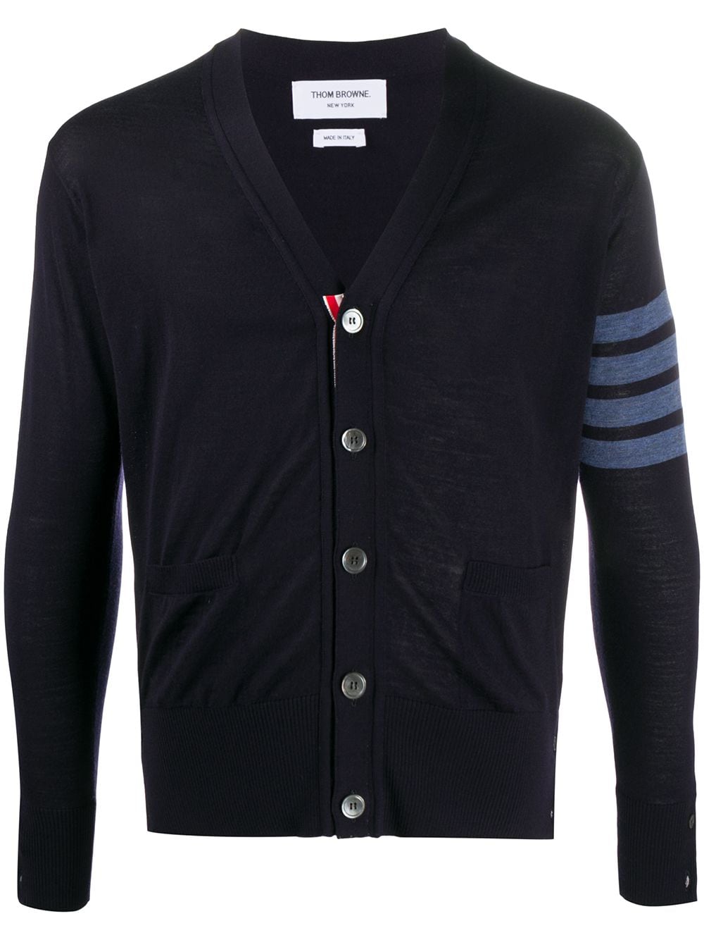 Thom Browne 4-Bar V-neck merino cardigan - Blue von Thom Browne