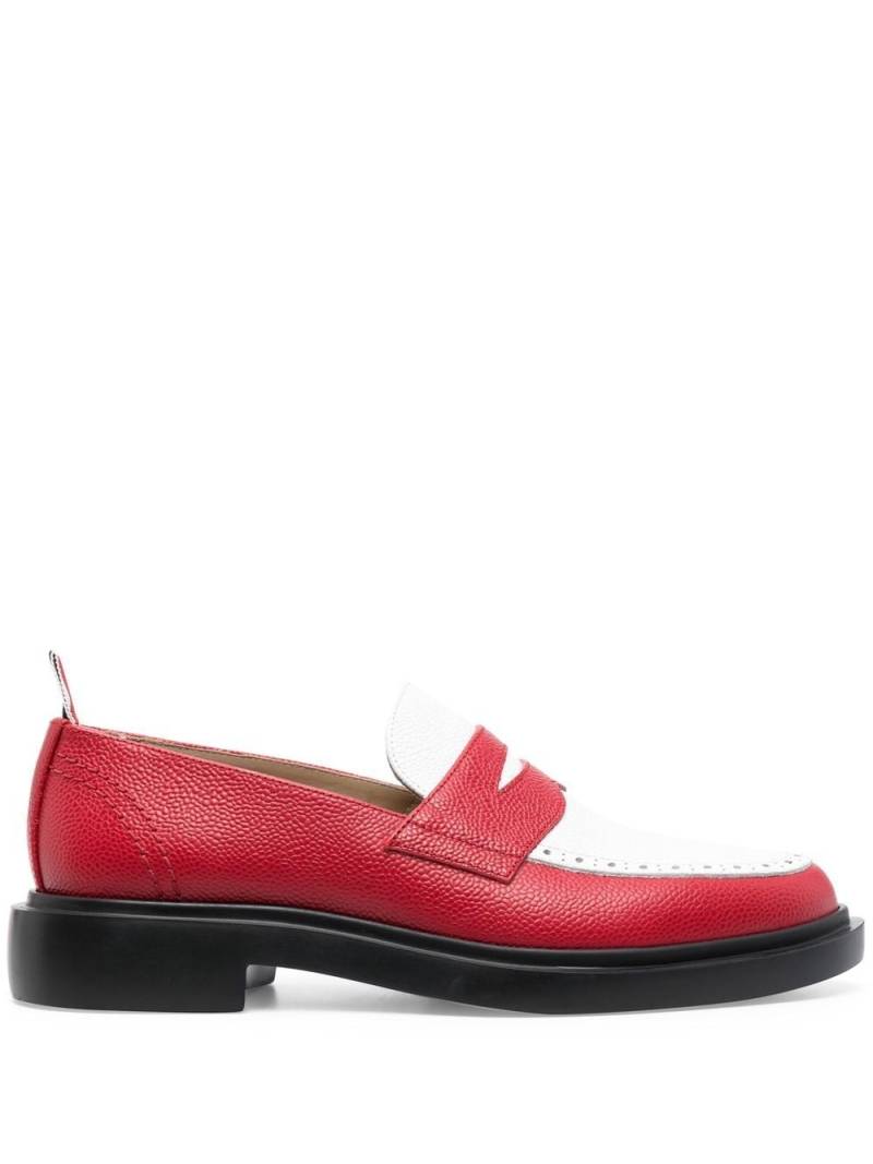 Thom Browne classic penny leather loafers - Red von Thom Browne