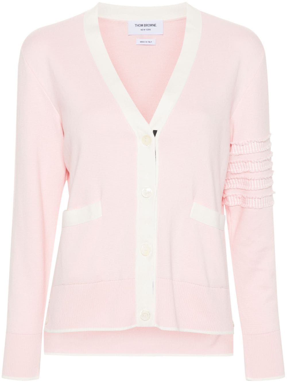 Thom Browne contrast-border cotton cardigan - Pink von Thom Browne