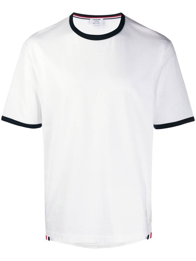 Thom Browne contrasting-trim T-shirt - White von Thom Browne