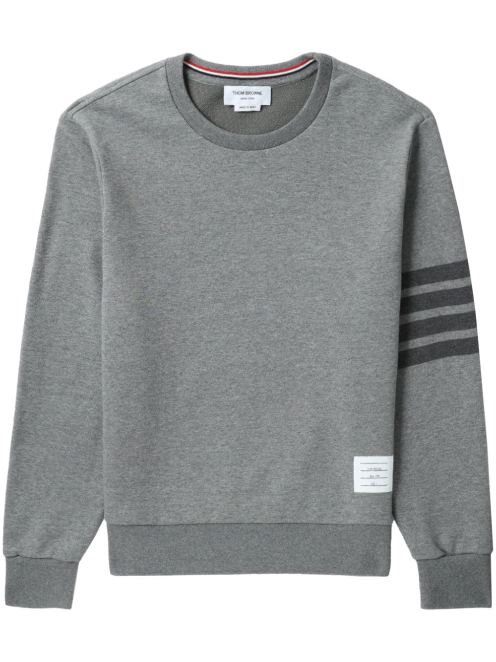 Thom Browne 4-Bar crew-neck loopback-cotton sweatshirt - Grey von Thom Browne
