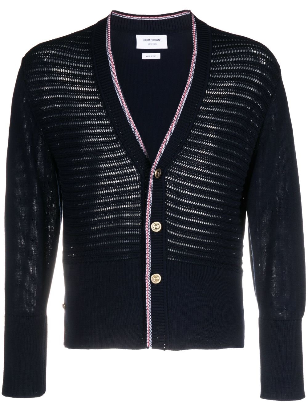 Thom Browne crochet-knit cotton cardigan - Blue von Thom Browne