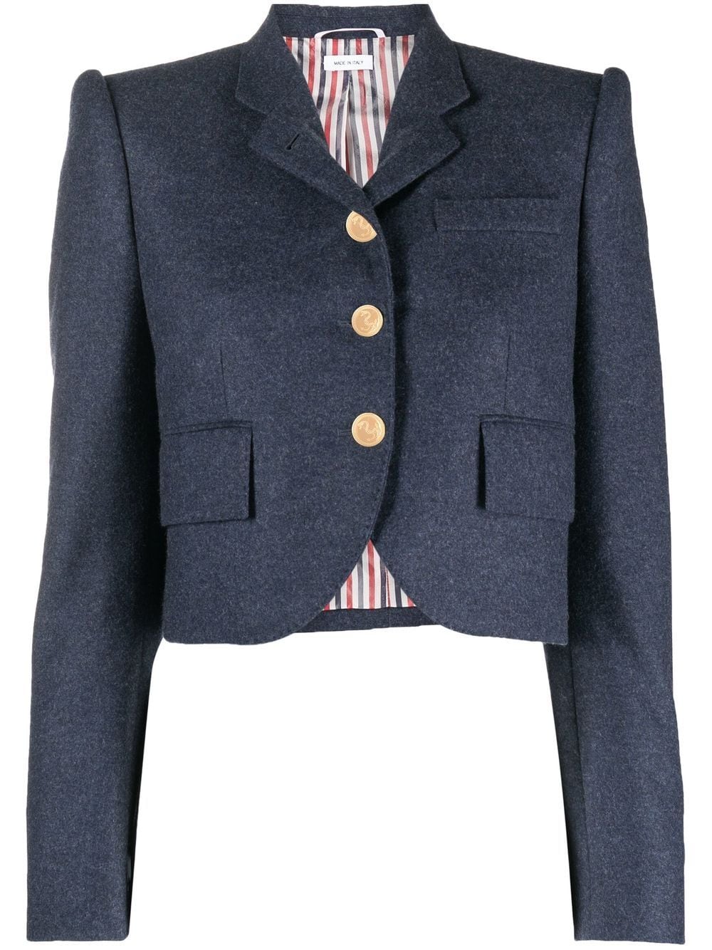 Thom Browne cropped single-breasted blazer - Blue von Thom Browne