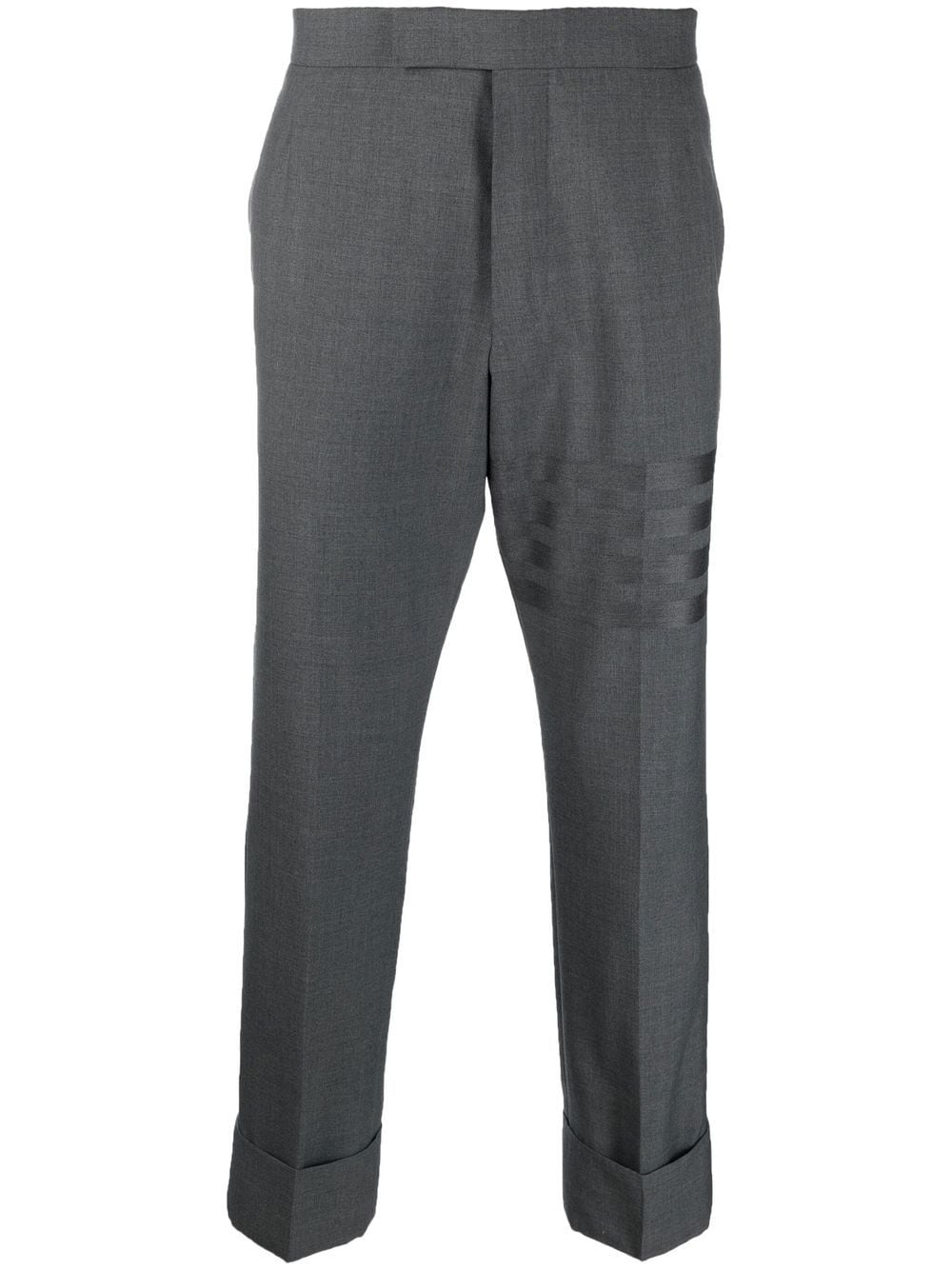 Thom Browne cropped stripe-print wool trousers - Grey von Thom Browne