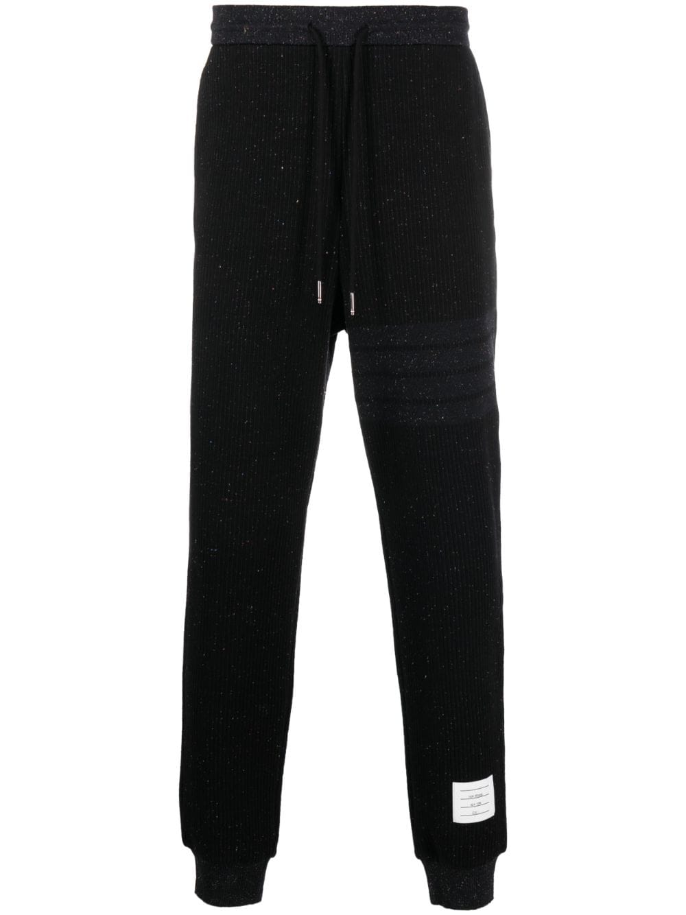 Thom Browne flecked knitted track pants - Black von Thom Browne