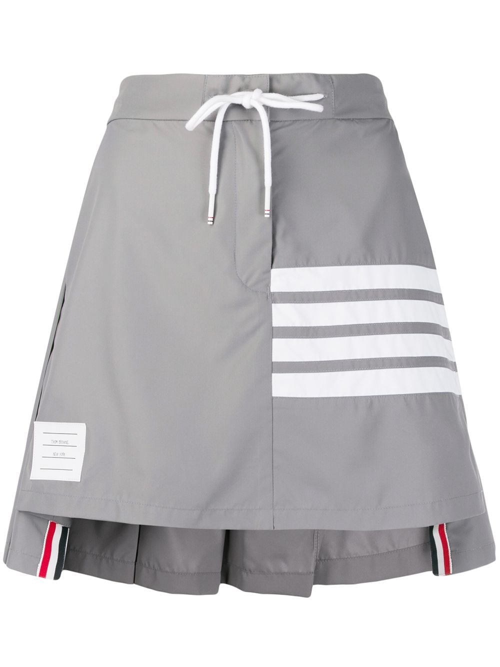 Thom Browne flyweight tech pleated 4-Bar miniskirt - Grey von Thom Browne