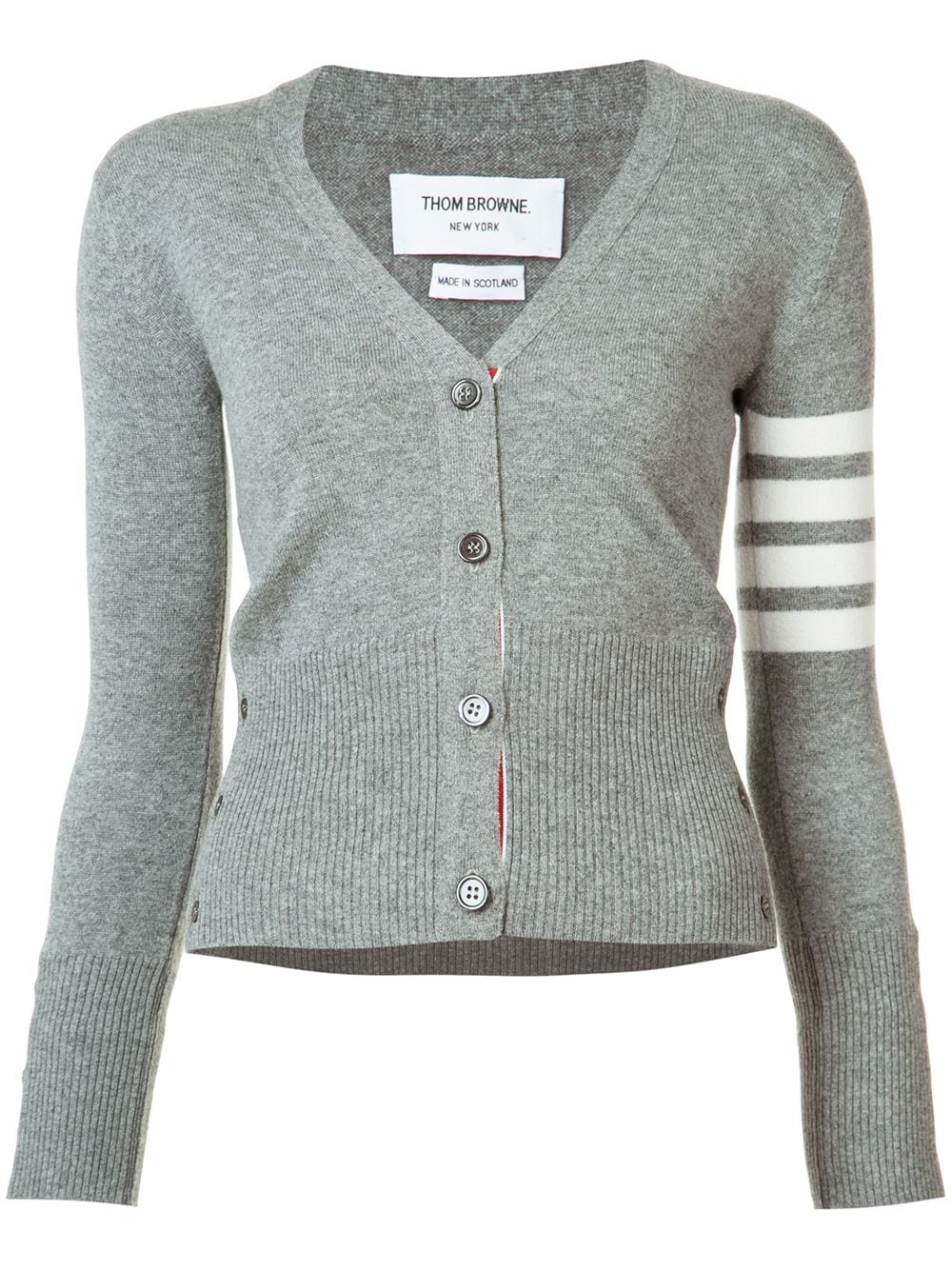 Thom Browne four stripe cardigan - Grey von Thom Browne