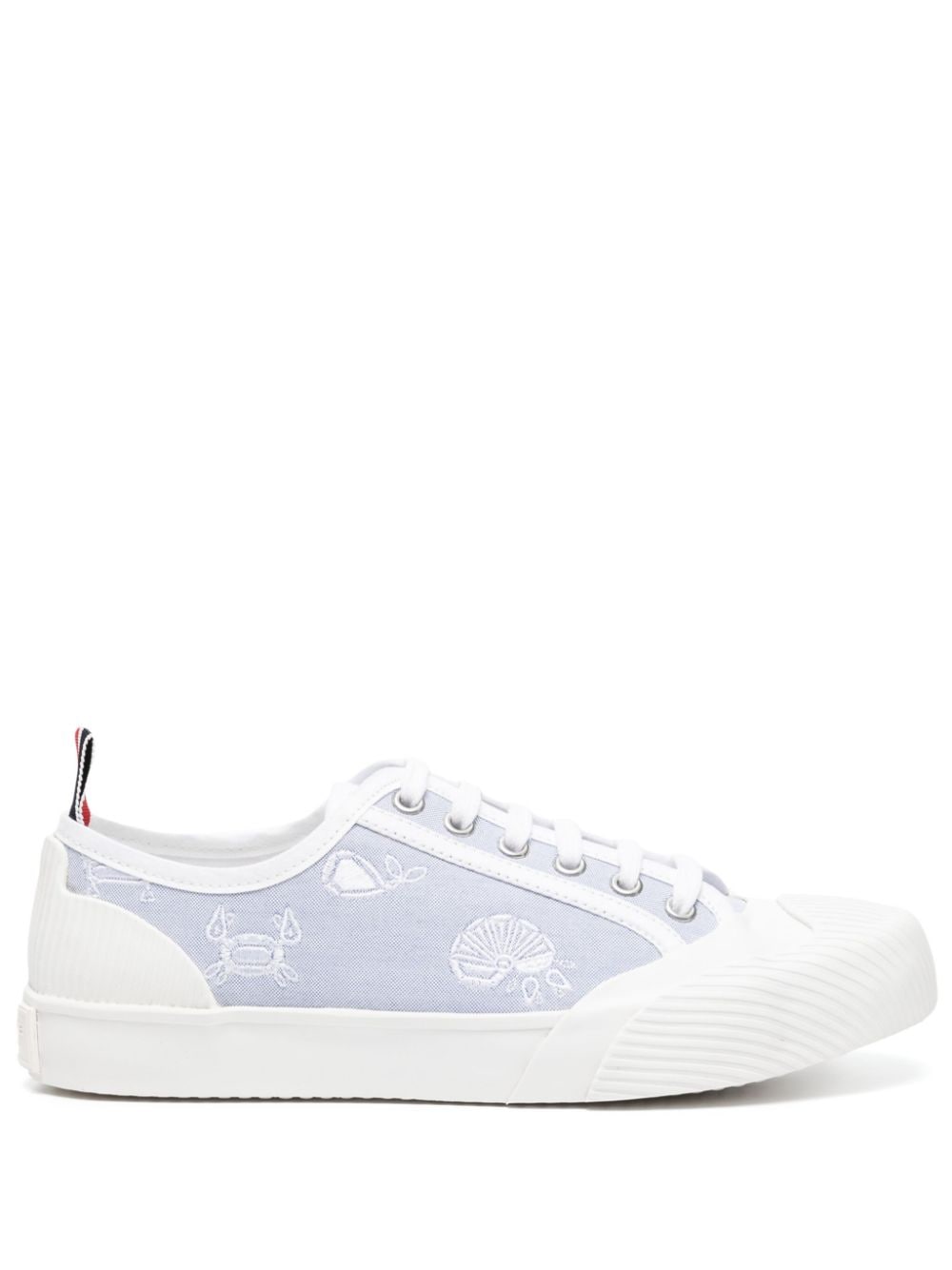 Thom Browne graphic-embroidered lace-up sneakers - White von Thom Browne