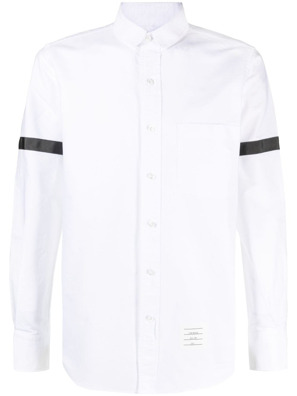 Thom Browne grosgrain-armband cotton shirt - White von Thom Browne