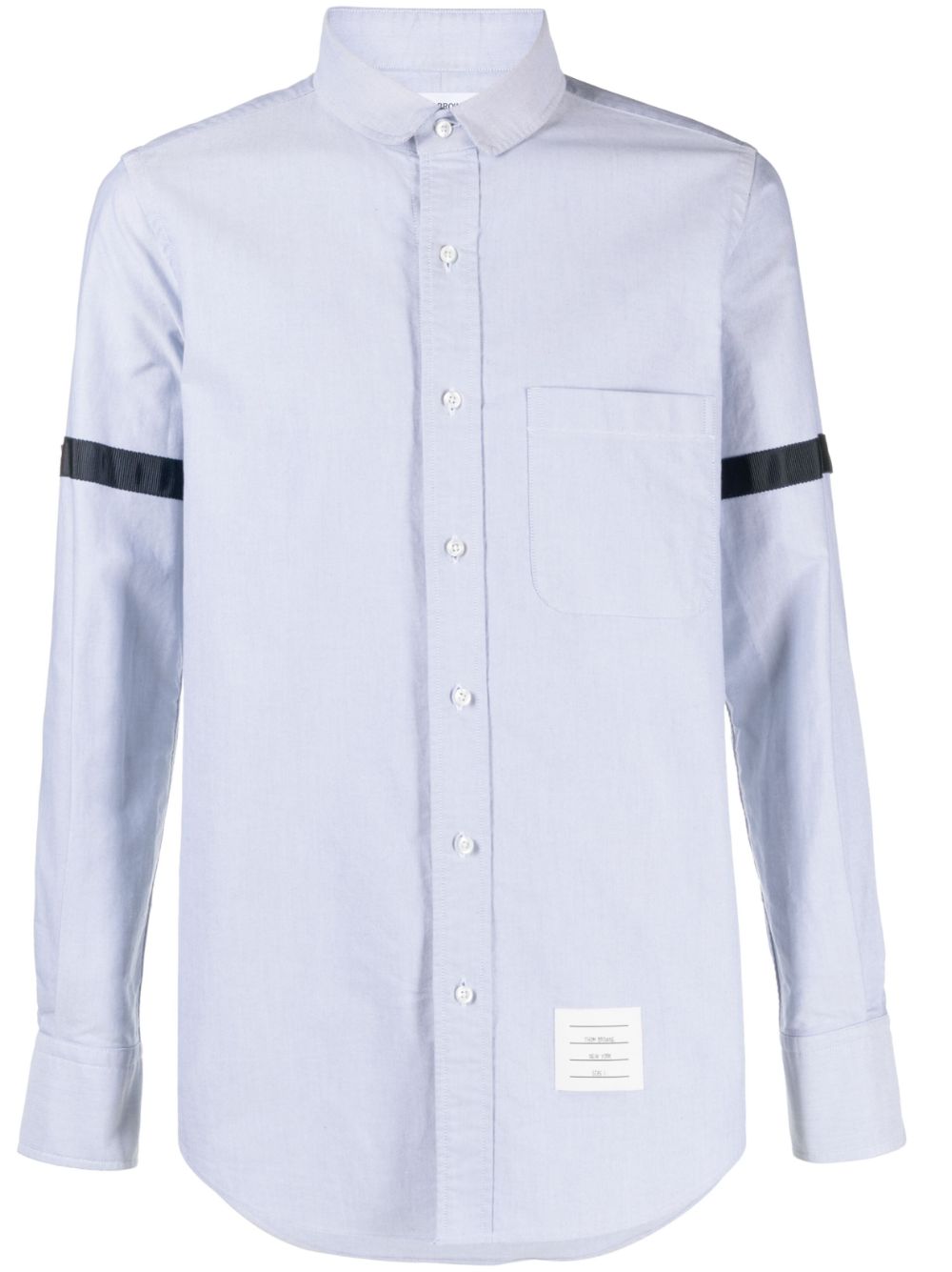 Thom Browne grosgrain-armband poplin shirt - Blue von Thom Browne